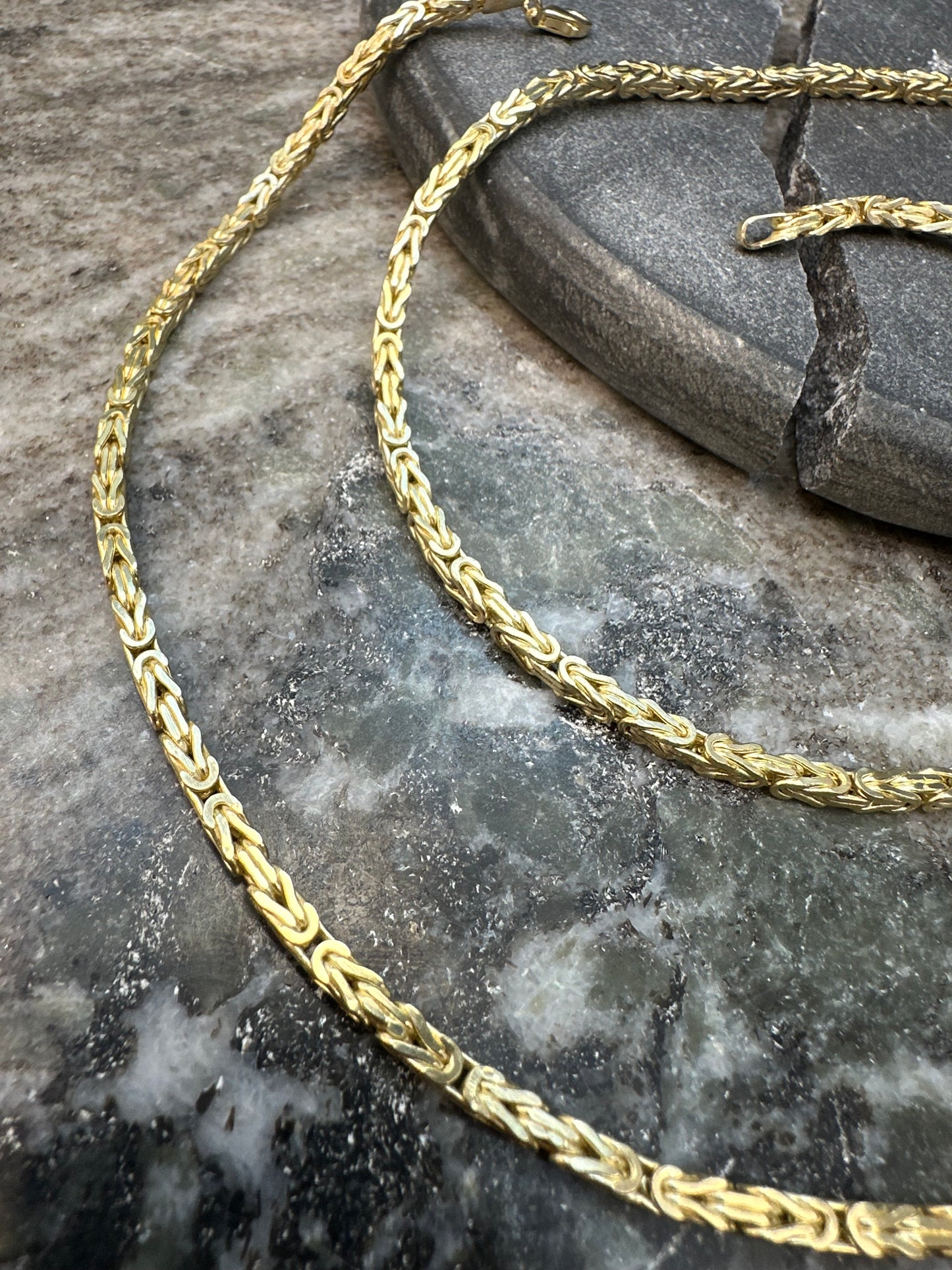 Prachtige 14K Gouden Byzantijnse Koningsketting | 3 mm