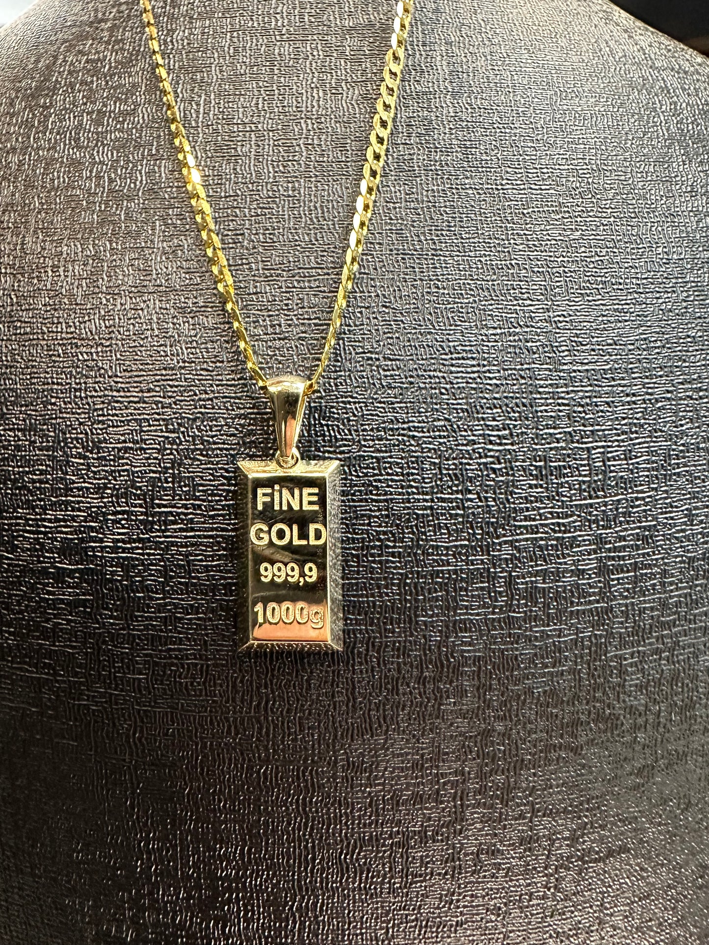 14K Gouden Massieve Gourmet Ketting met Fine Gold Hanger