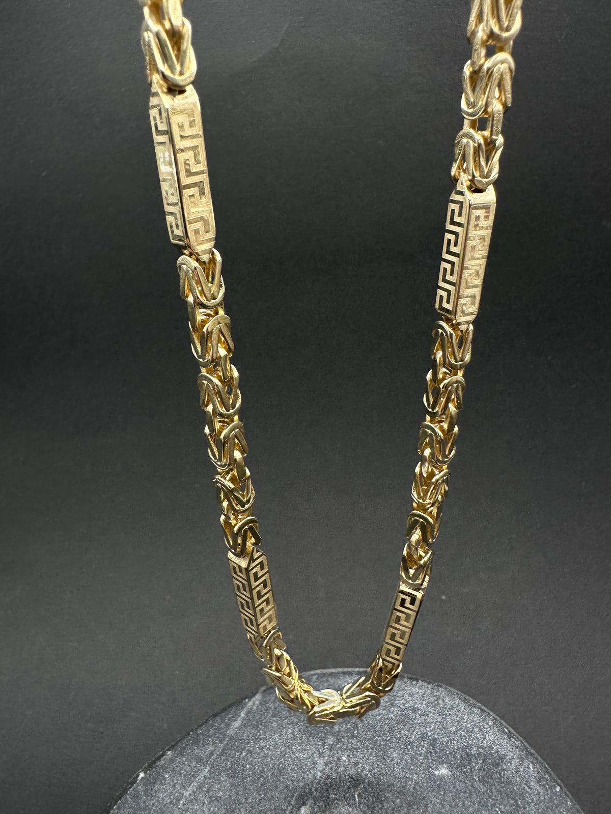 14K Gouden Koningsketting met Meandros Bewerking