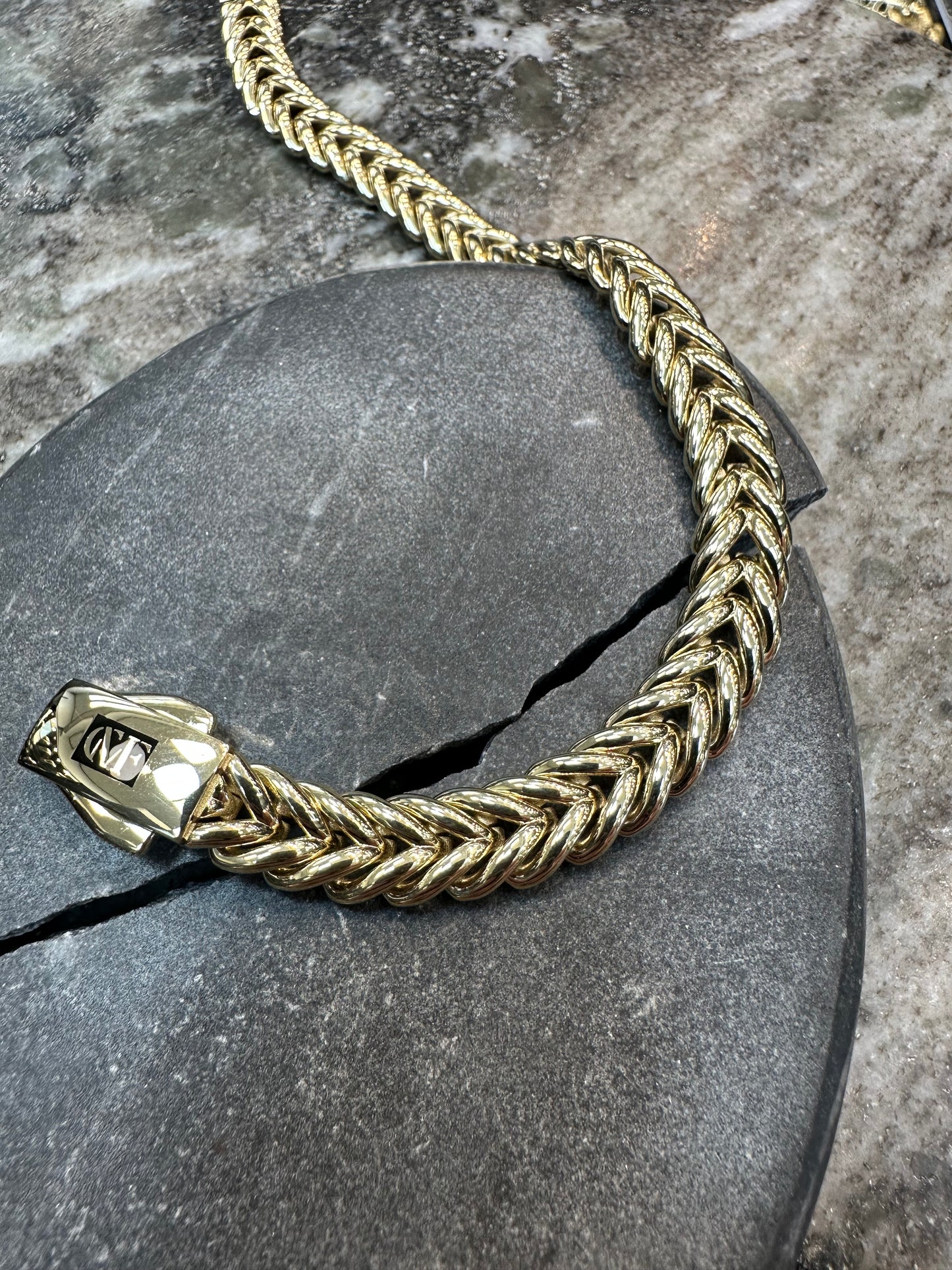 Prachtige 14K Gouden Gevlochten Armband – 20,5 cm | 8,7 mm | Elegant & Luxe
