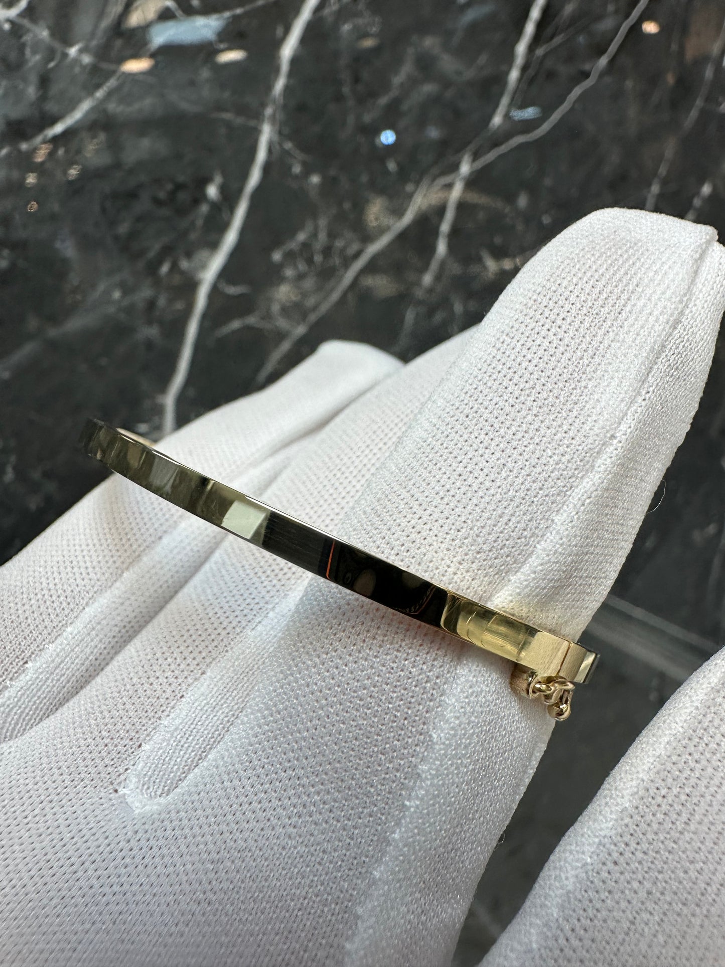 14K Gouden Moderne Gladde Vierkante Slavenarmband – 60 mm
