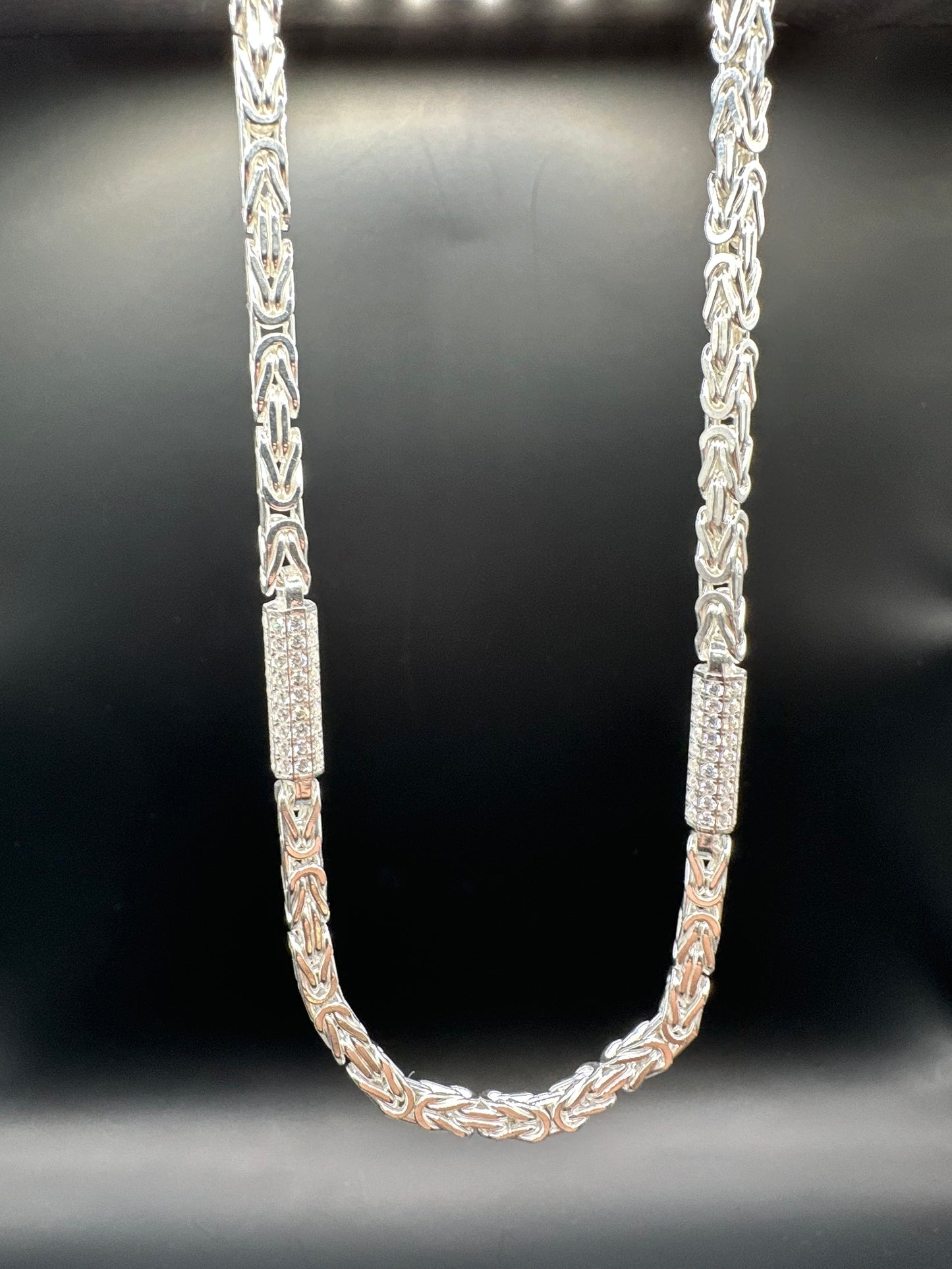 Prachtige 925 Zilveren Iced Koningsketting – 70 cm | 4,5 mm |