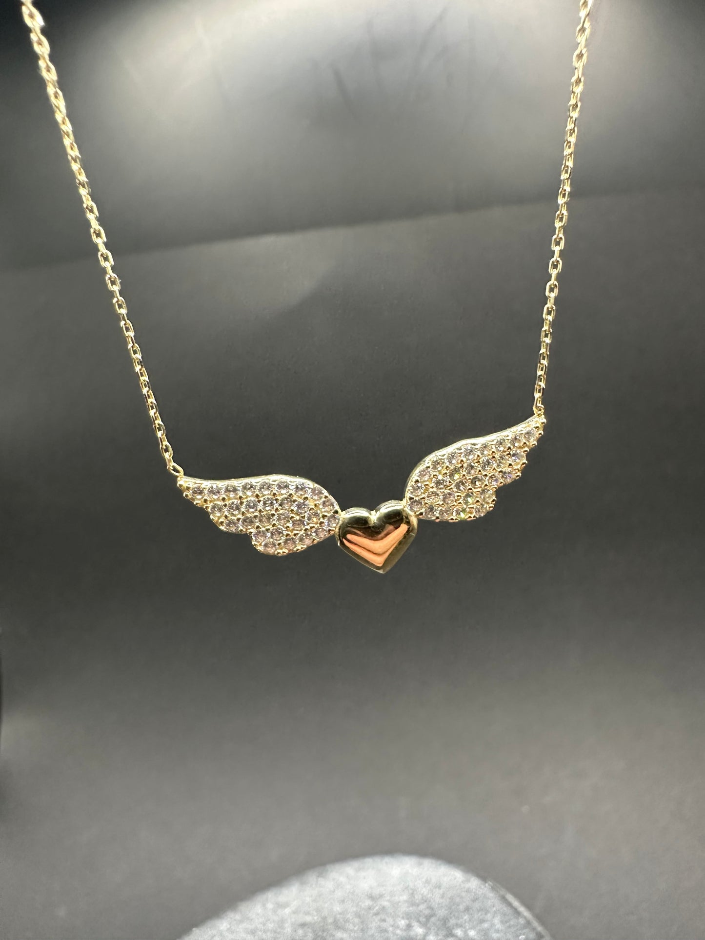 14K Gouden Ketting met Hart Vleugels ontwerp – 42 cm
