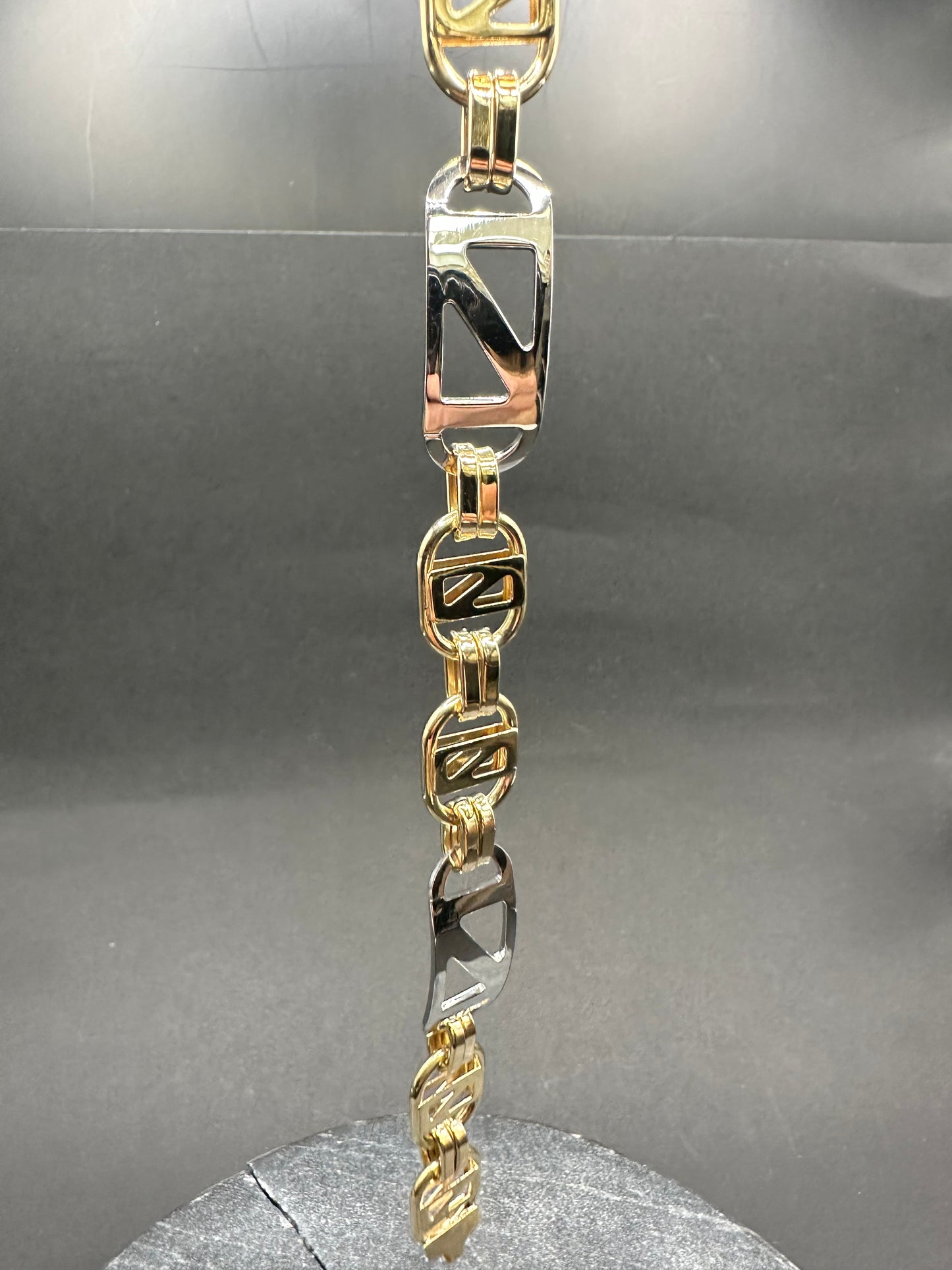 14K Gouden Bicolor Kingsly Ruit Armband – 22 cm