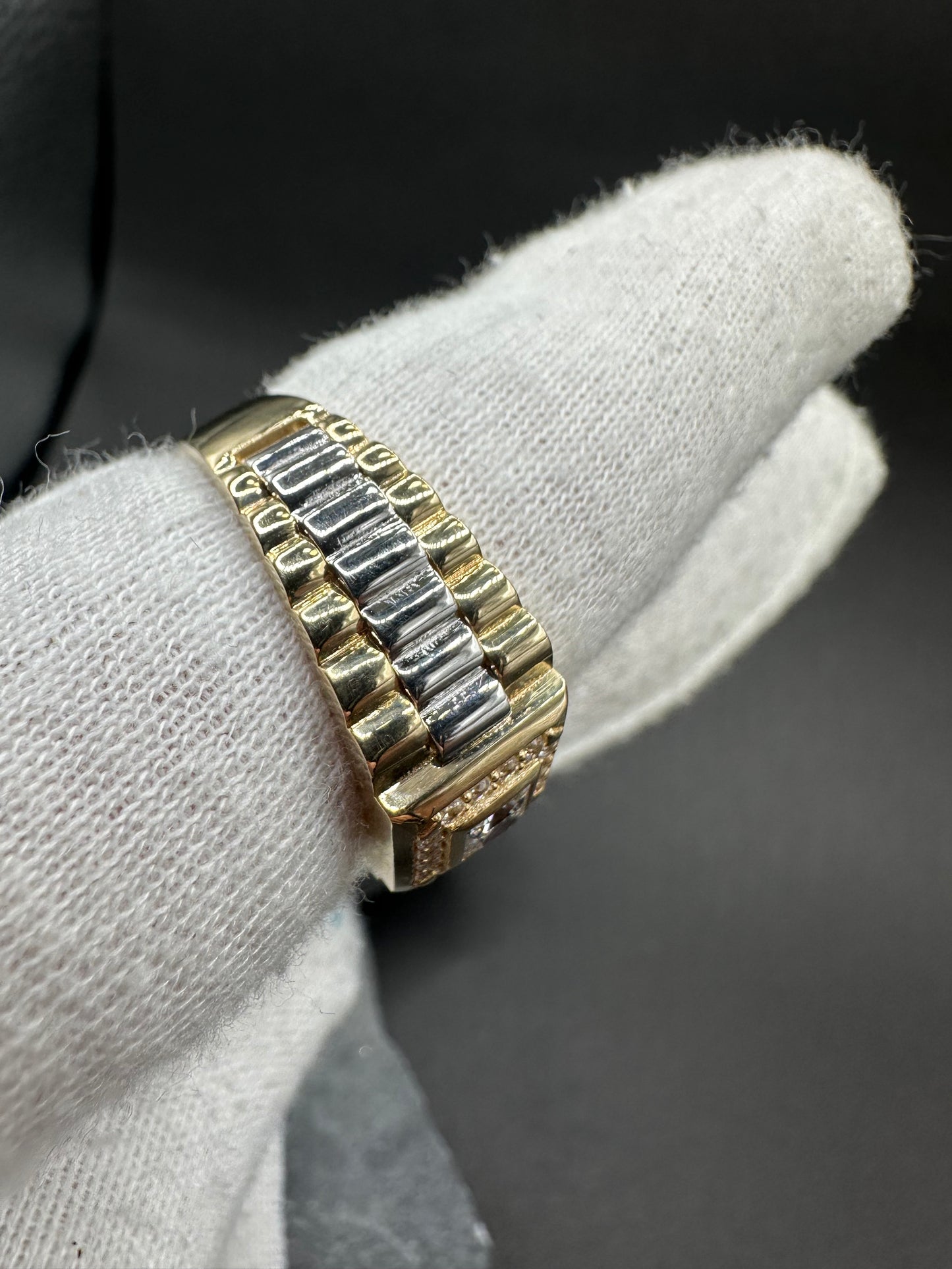 14K Gouden Bicolor Ring met Zirkonia – Maat 20,5