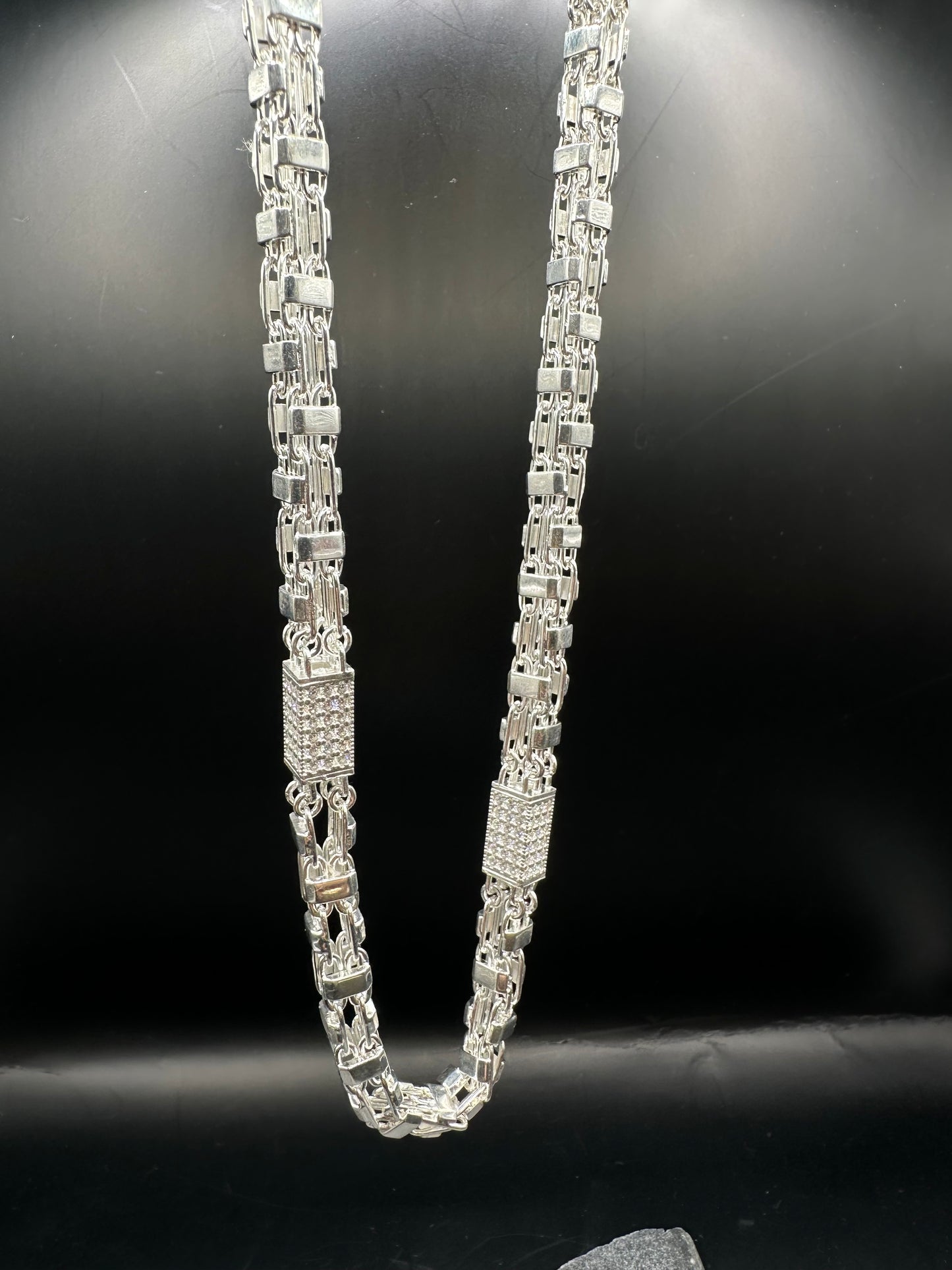 925 Zilveren Iced Magnum Ketting – 70 cm