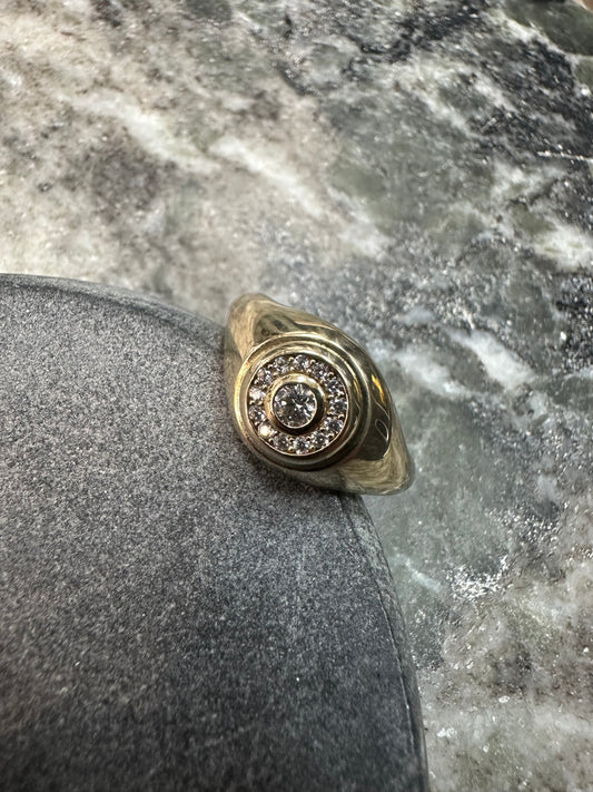 Schitterende 14K Gouden Ronde Ring met Zirkonia – Maat 21