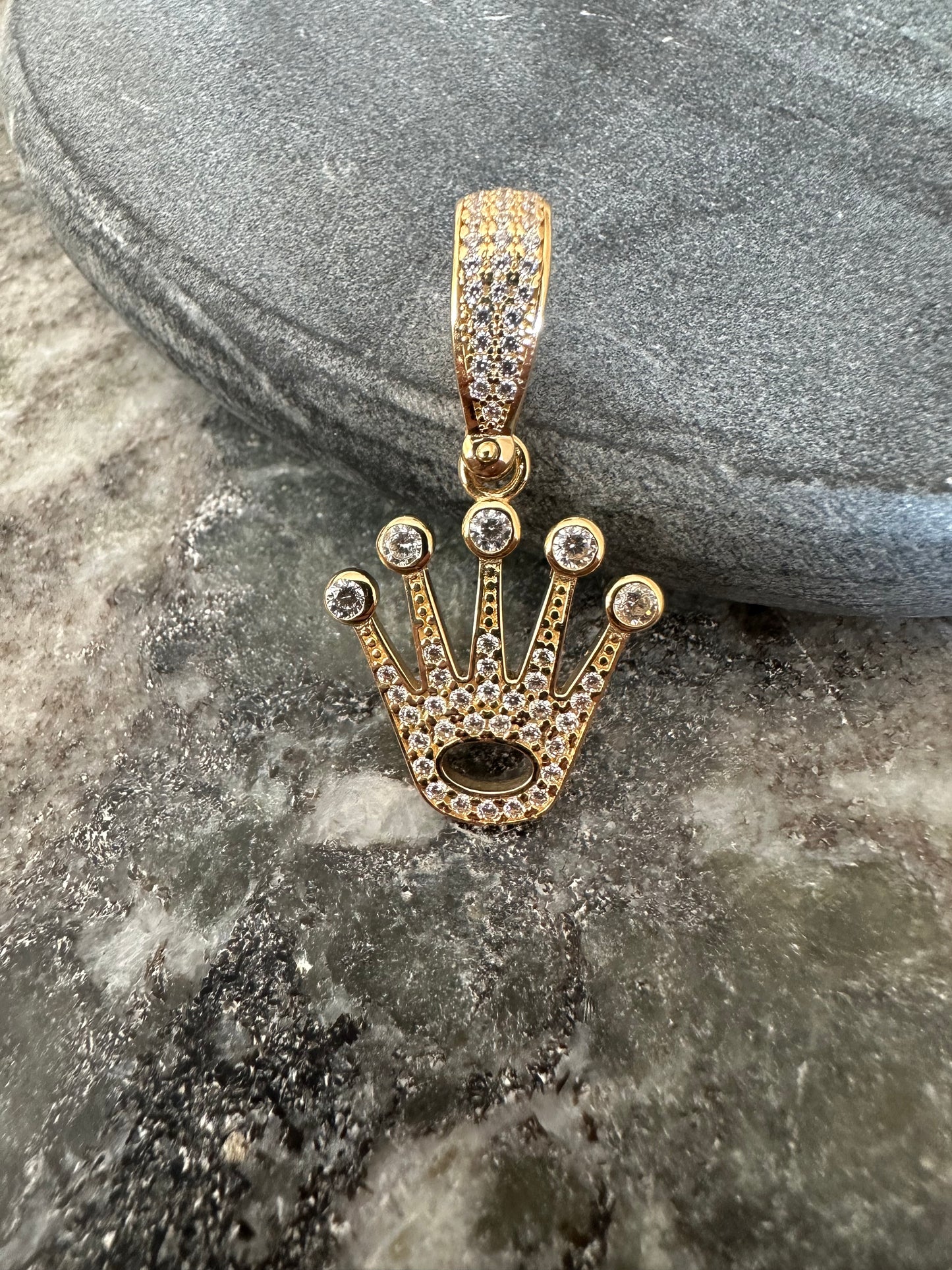 14K Gouden Kroon Ring met Zirkonia – 35 mm
