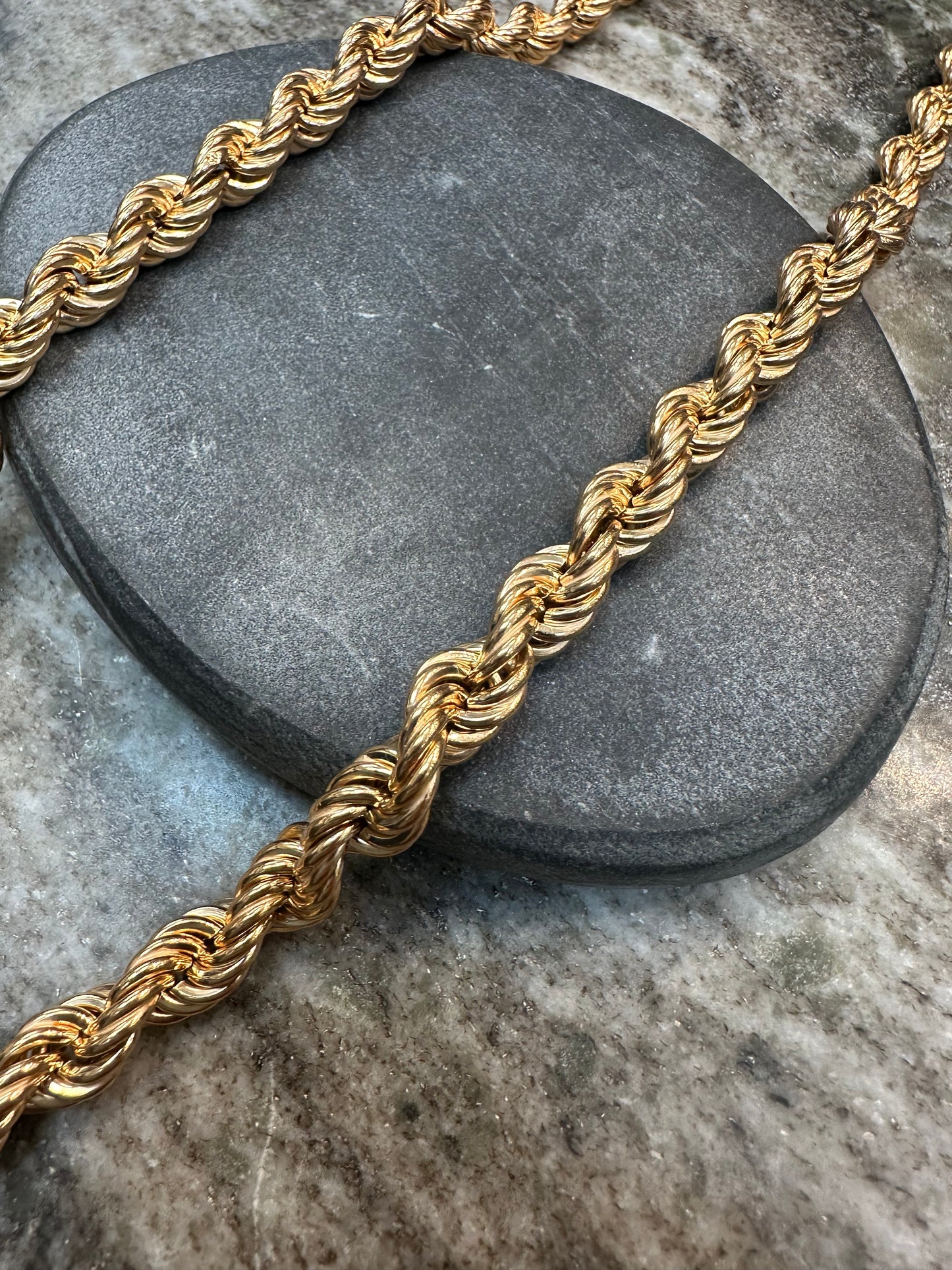 18K Roze Gouden Rope Chain – 62 cm
