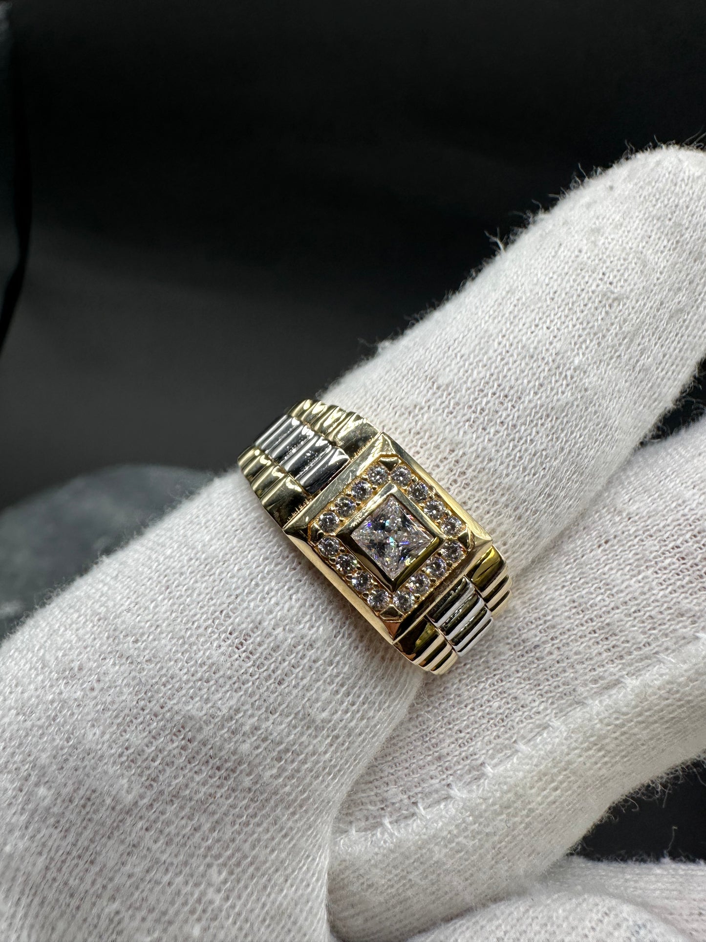 14K Gouden Bicolor Ring met Zirkonia – Maat 20,5