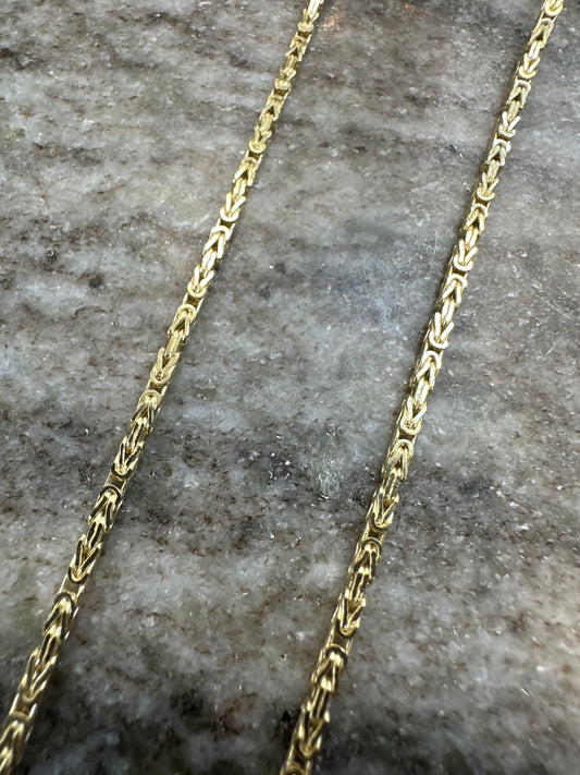 Prachtige 14K Gouden Koningsketting – 60 cm | 2 mm | Byzantijnse Stijl & Tijdloze Luxe