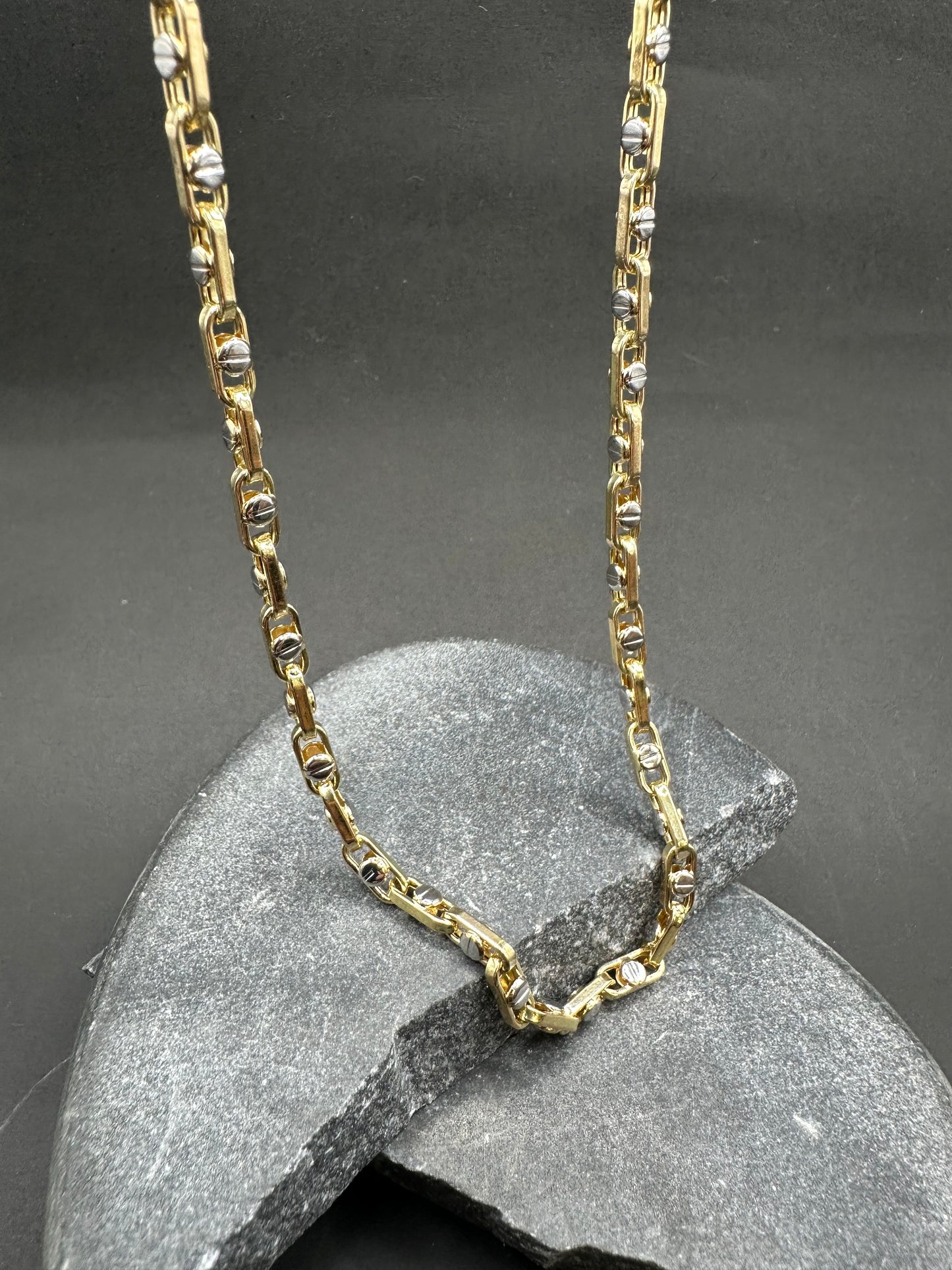 14K Gouden Bicolor Monte Carlo Ketting – 65 cm