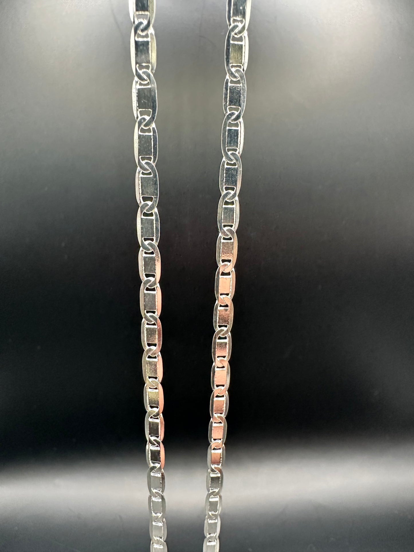 925 Zilveren Platte Schakel Ketting – 50 cm