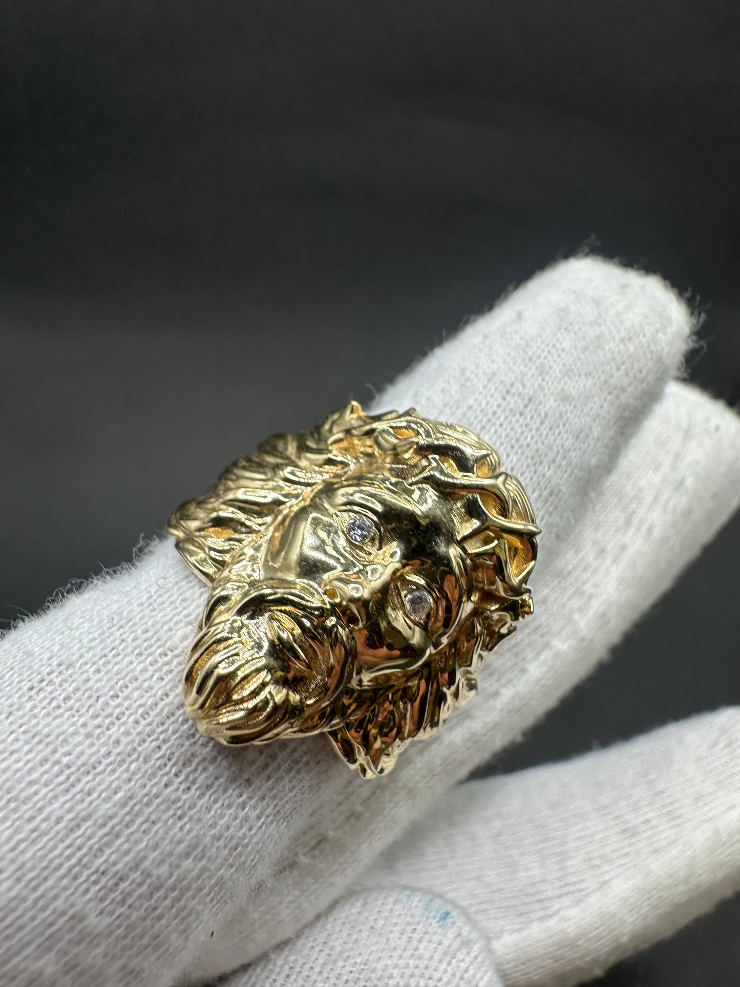 14K Gouden Jezus Hoofd Ring – Maat 20
