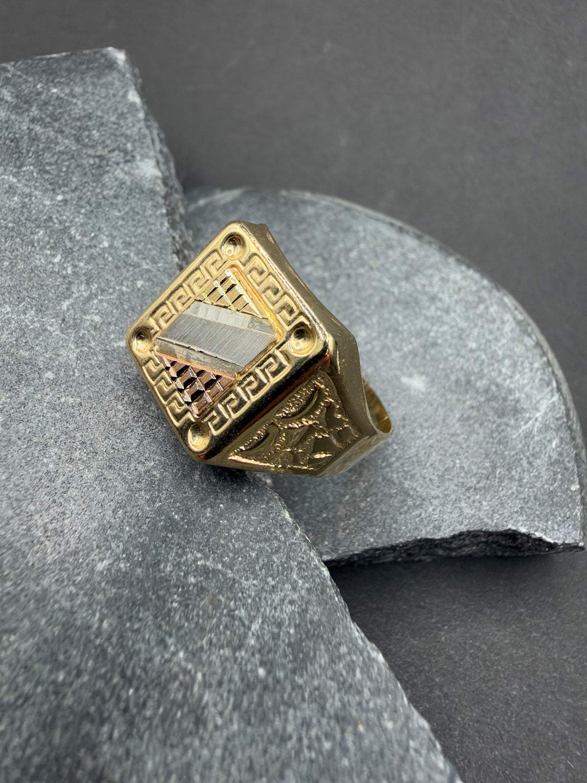 14K Gouden Tricolor Ring – Maat 22