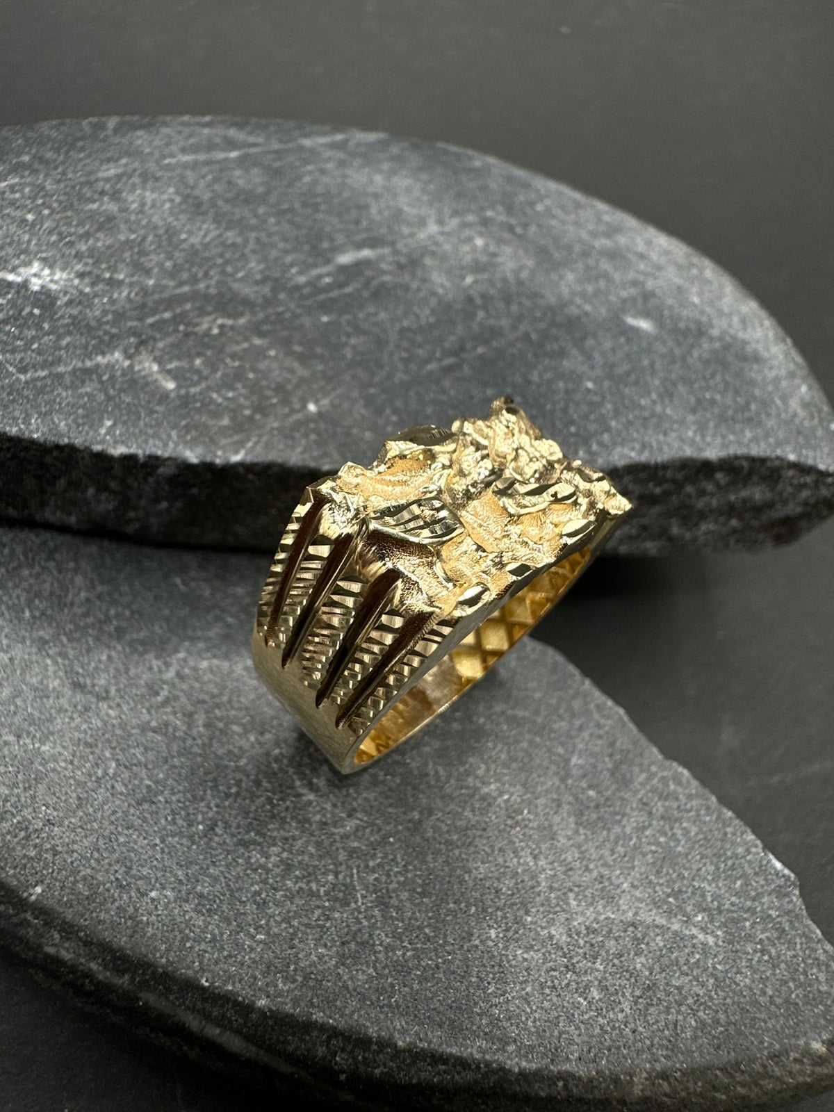 18K Gouden Piet Piet Ring – 11 mm Breed | Diamond cut