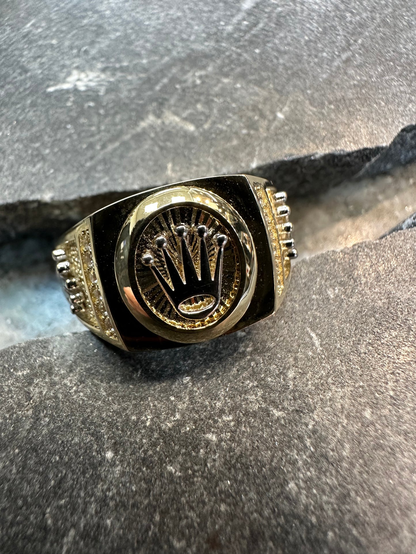 14K Gouden Trio Kroon Ring – Bicolor | Maat 20,5 | Luxe & Koninklijk Design