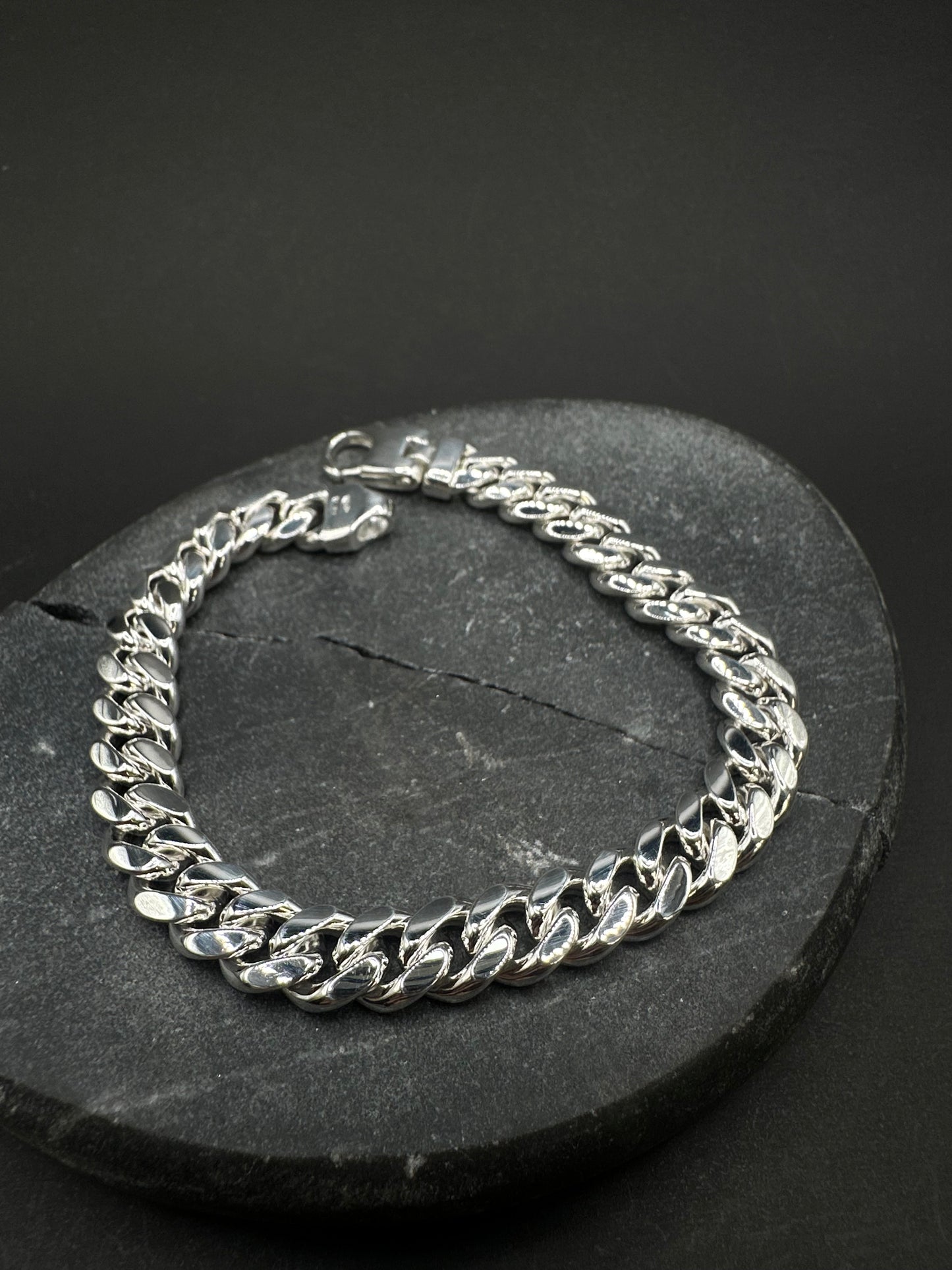 925 Zilveren Massieve Miami Cuban Link Armband – 21 cm