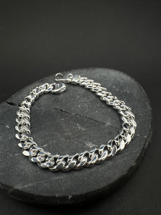 925 Zilveren Massieve Miami Cuban Link Armband – 21 cm