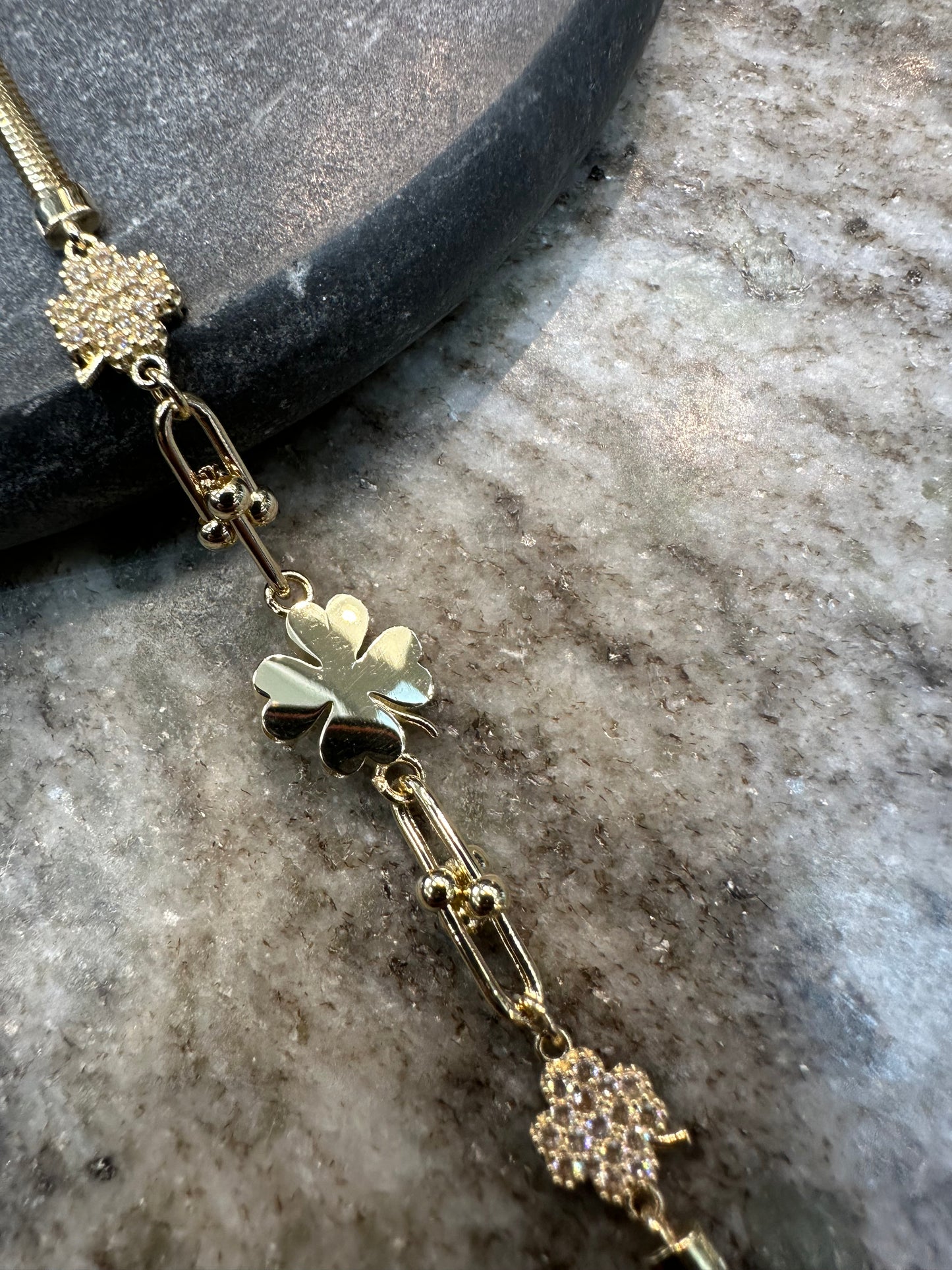 14K Gouden Klavertje Armband – 19 cm | 2,5 mm