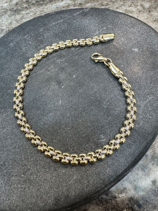 Prachtige 14K Gouden Bicolor Armband – 18 cm | 4,1 mm | Luxe & Tijdloze Elegantie