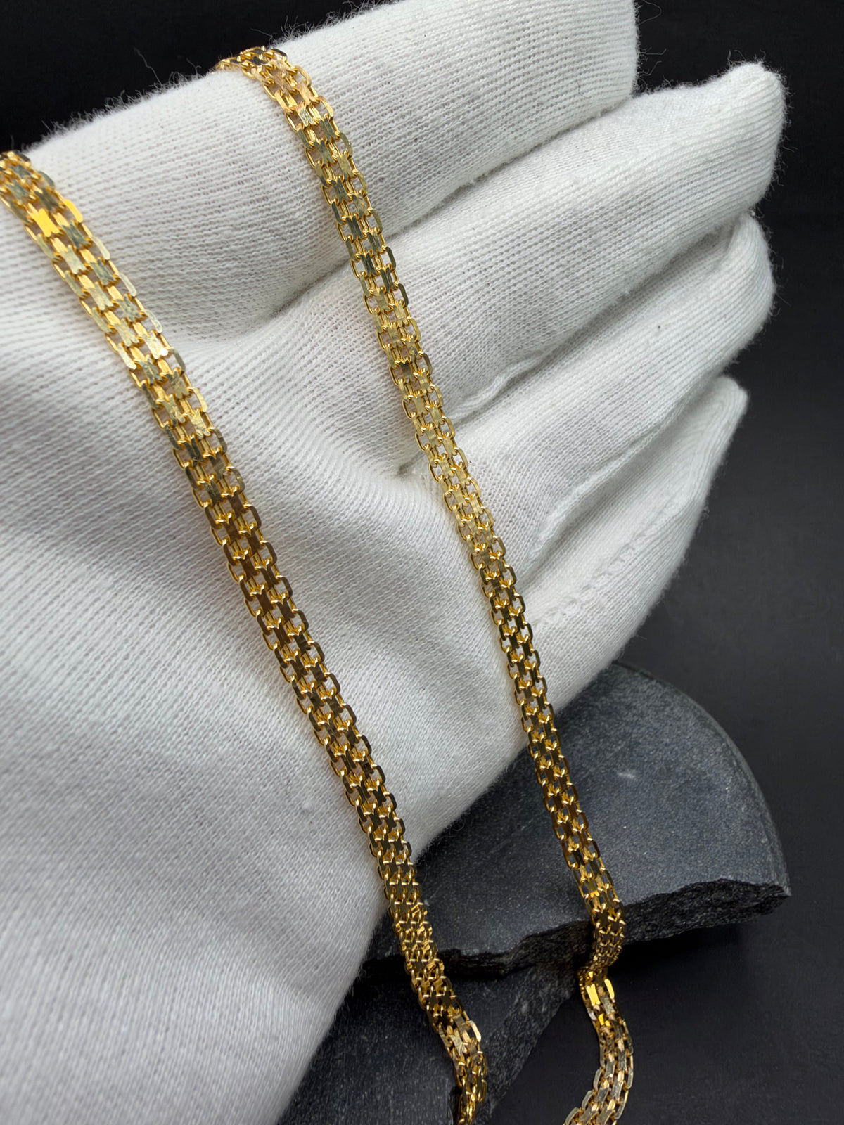 14K Gouden Massieve Bismarck Collier – 51 cm – 4,5 mm – Unisex
