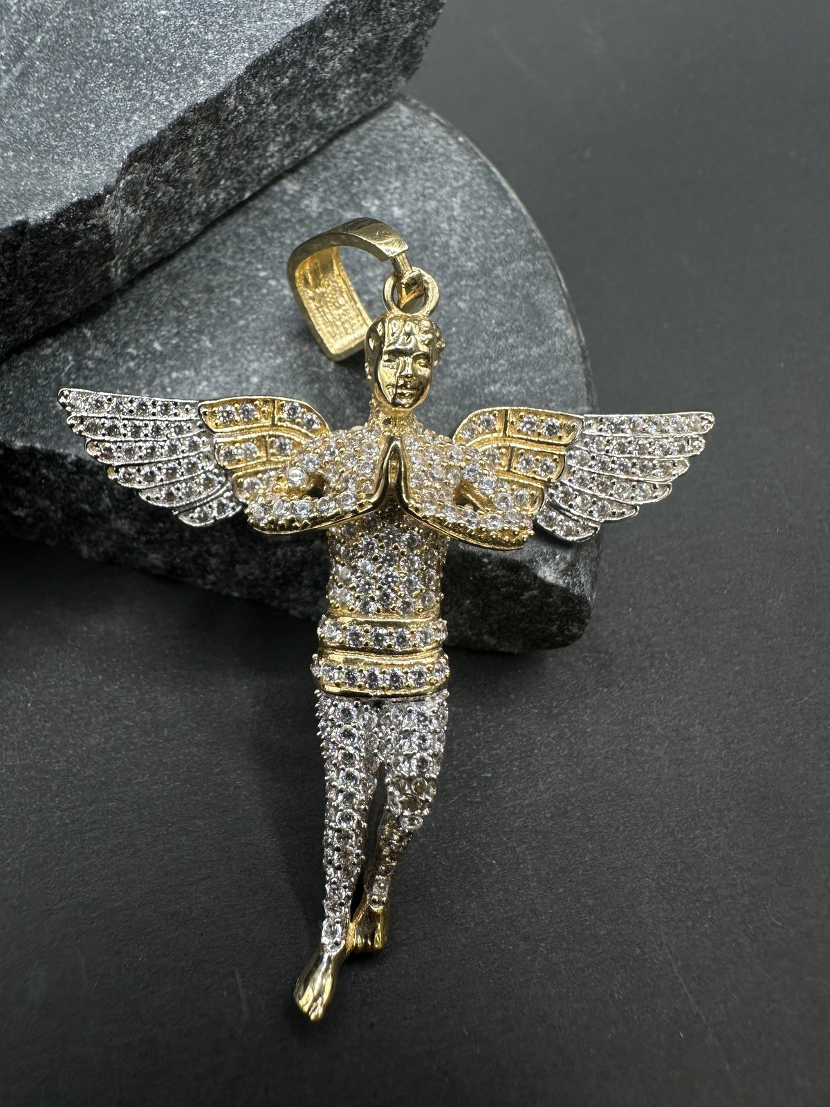 14K Gouden Engel Hanger met Zirkonia