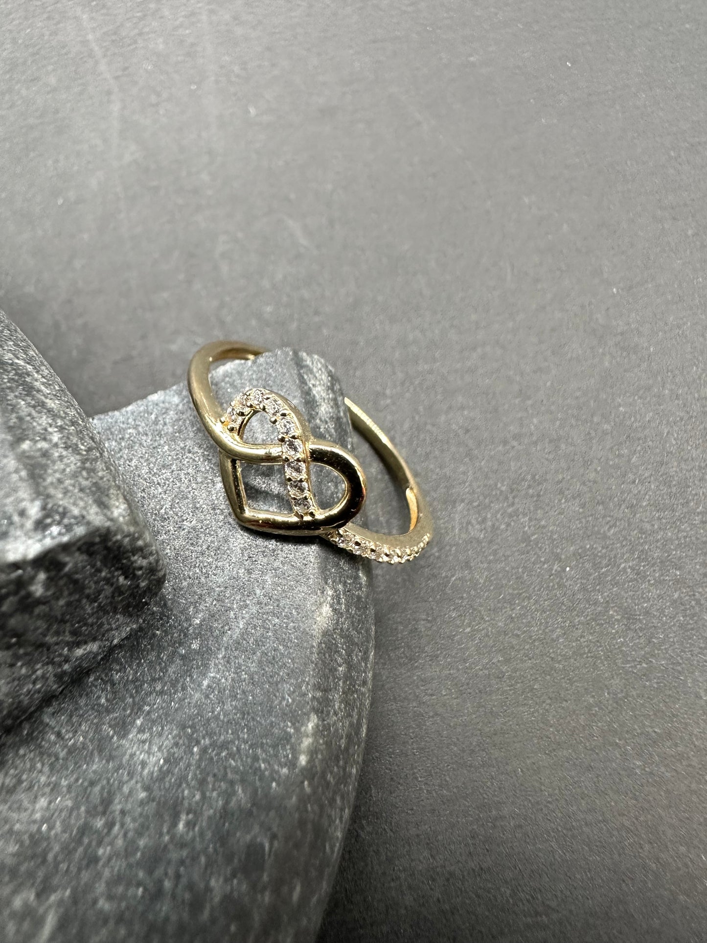 14K Gouden Elegante Hartring – Maat 18,5