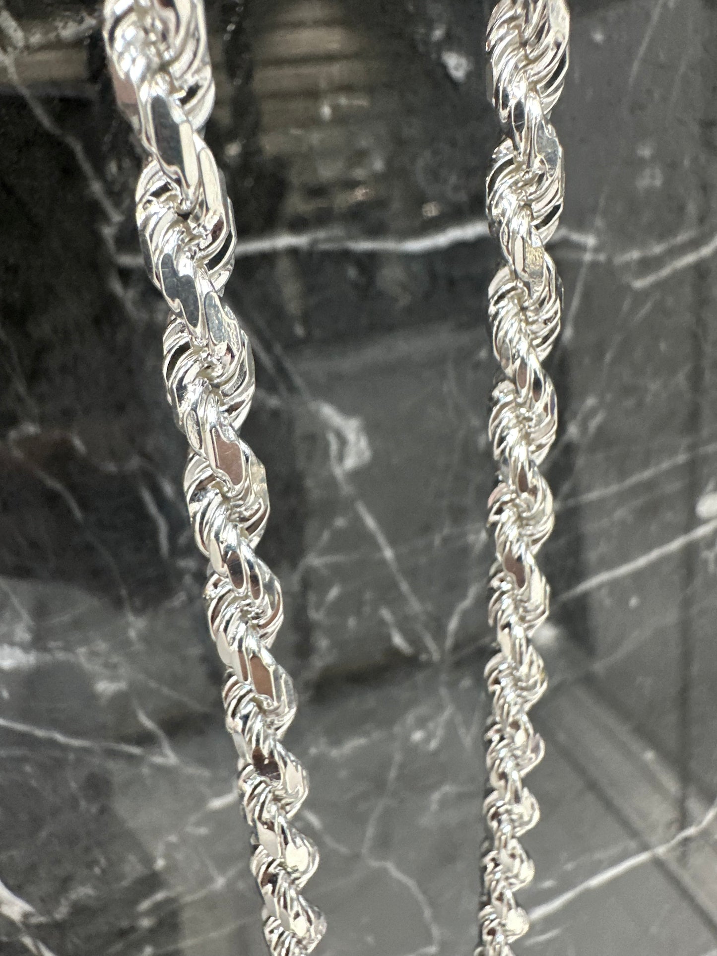 925 Zilveren Diamond Cut Rope Chain – Made in Italy