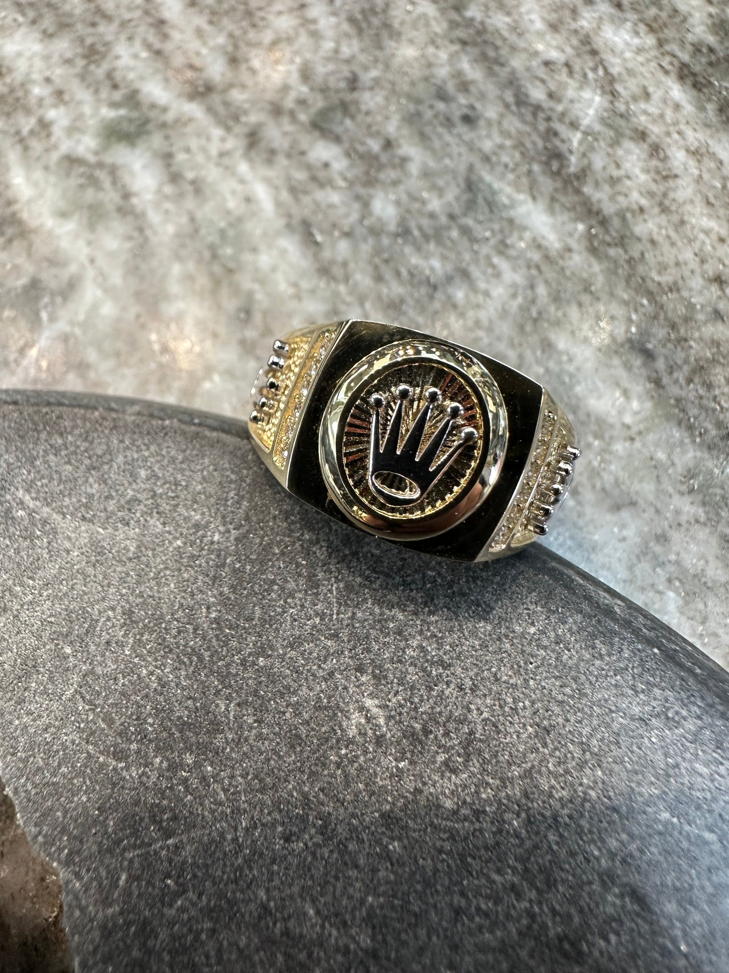 14K Gouden Trio Kroon Ring – Bicolor | Maat 20,5 | Luxe & Koninklijk Design