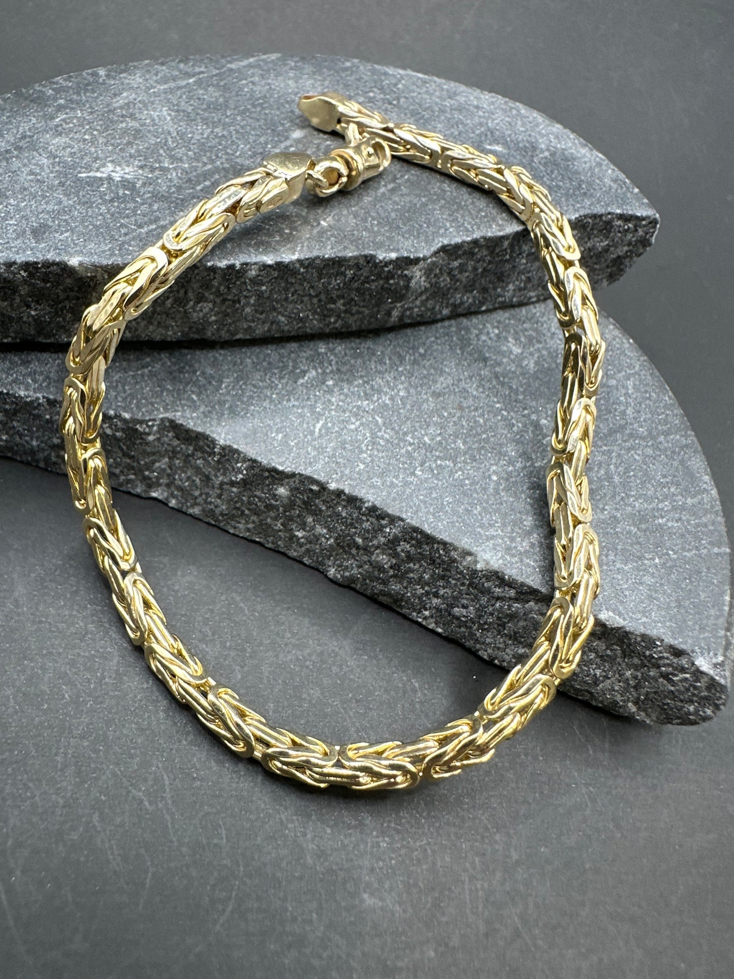 14K Gouden Massieve Koningsarmband met Draaislot – 21,5 cm