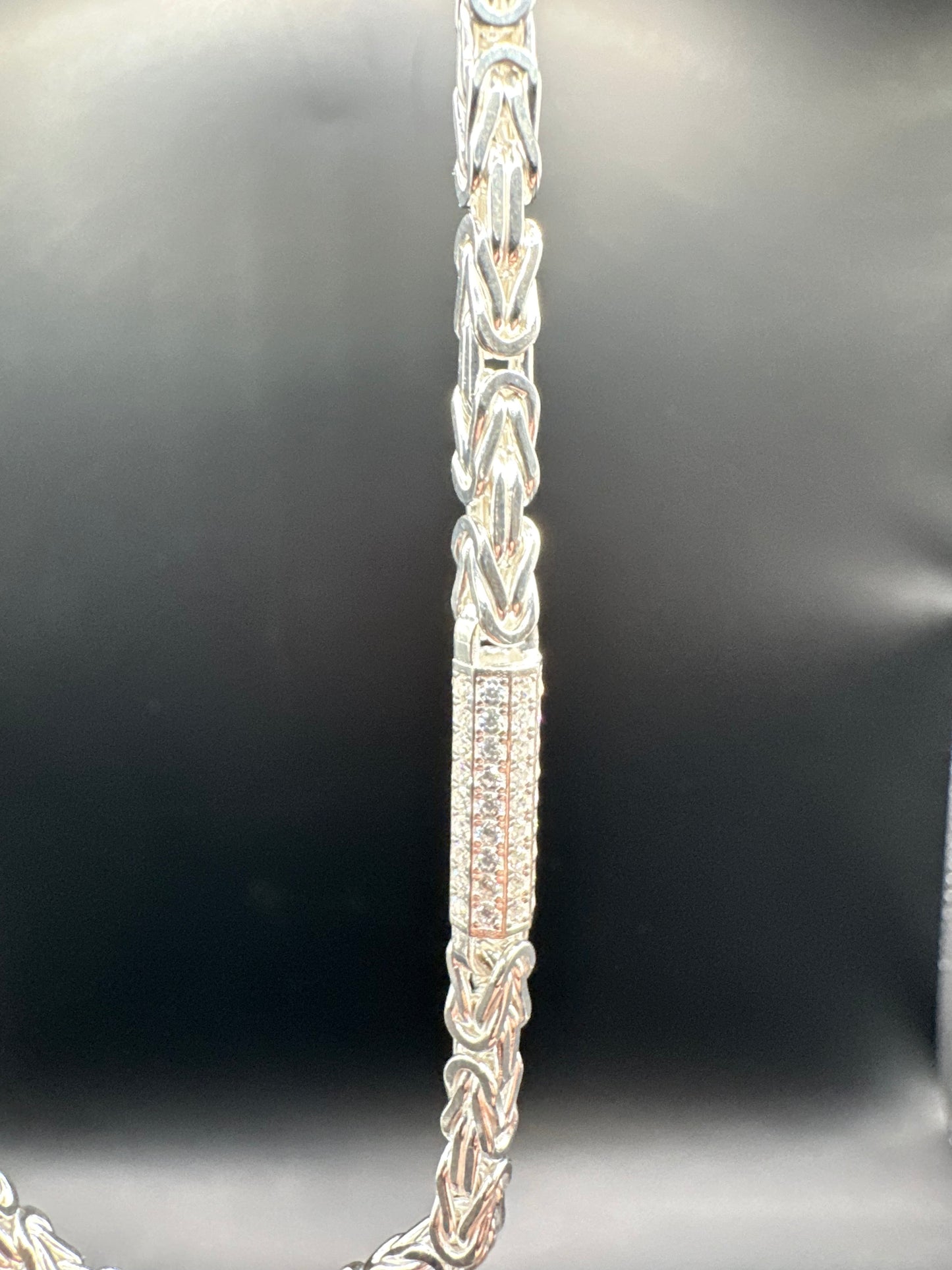 Prachtige 925 Zilveren Iced Koningsketting – 70 cm | 4,5 mm |