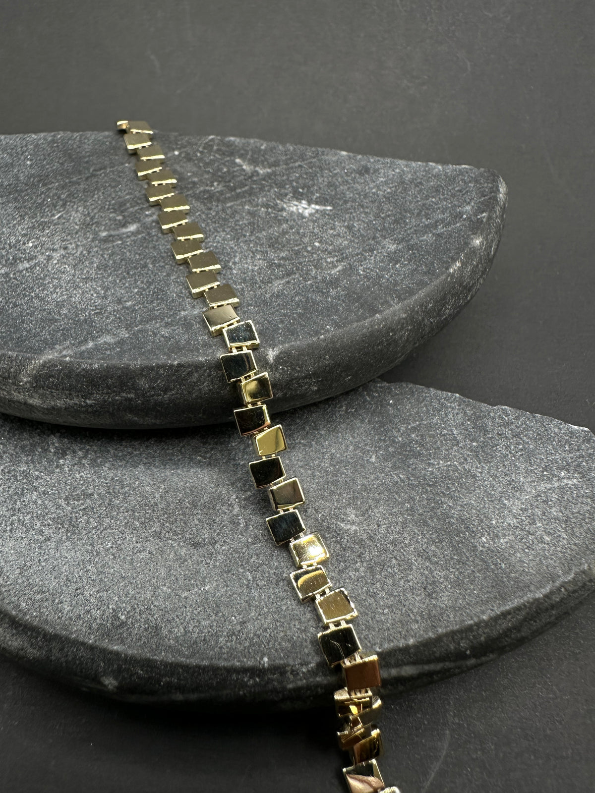 14K Gouden Blokken Armband Glad Design 5,1 mm – 19 cm