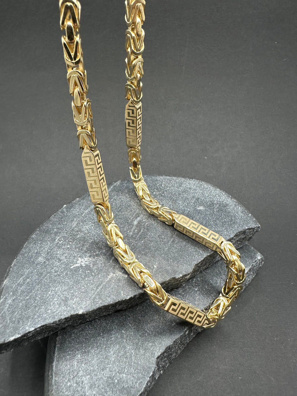 14K Gouden Koningsketting met Meandros Bewerking