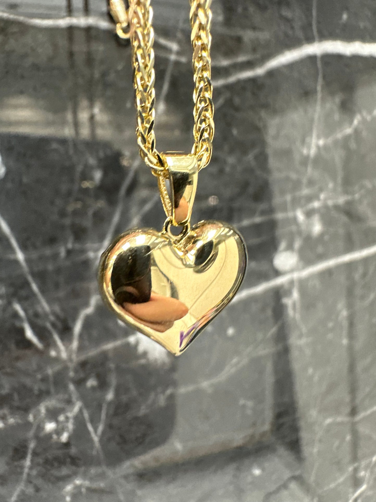 14K Gouden Vossenstaart Ketting met Hart Hanger – 50 cm