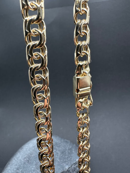 14K Gouden Massieve Bismarck Ketting – 62 cm