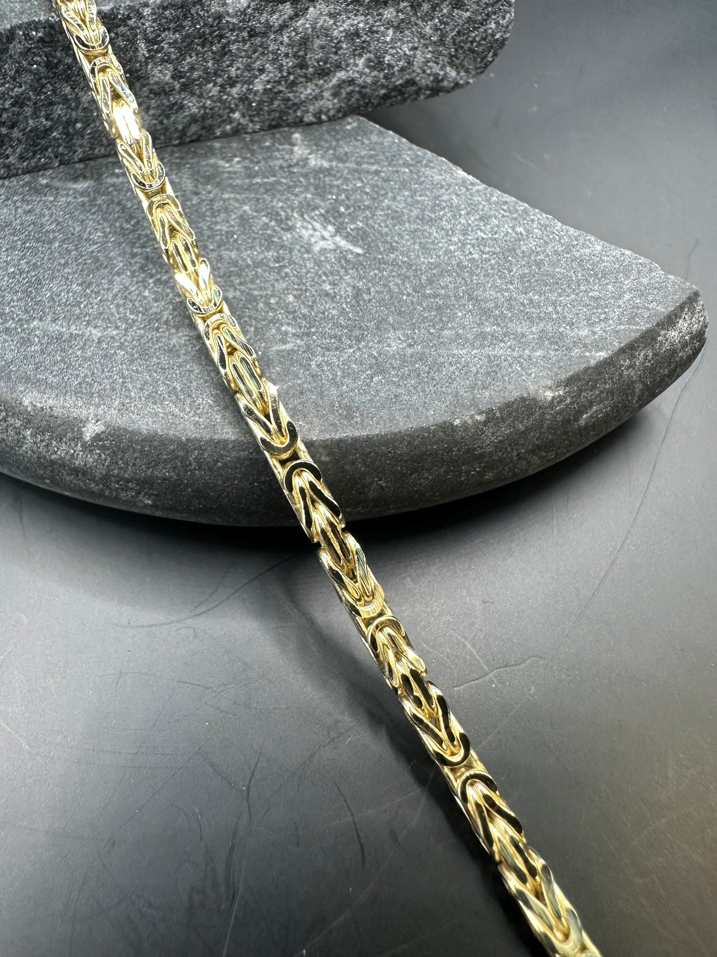 Prachtige 14K Gouden Byzantijnse Koningsarmband – 3 mm Luxe & Tijdloos