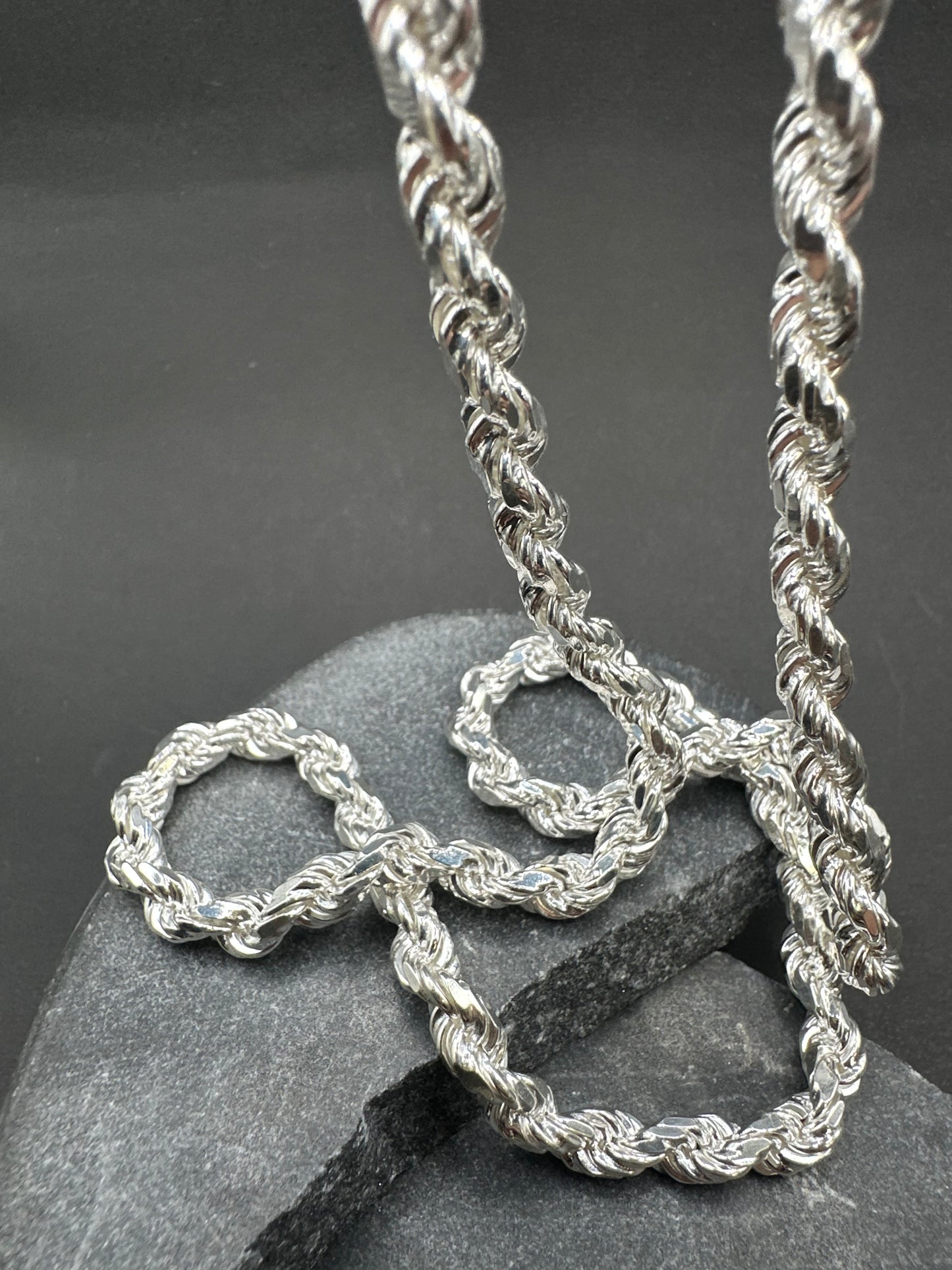 925 Zilveren Diamond Cut Rope Chain – Made in Italy
