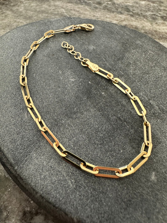 14K Gouden Papierclip Armband