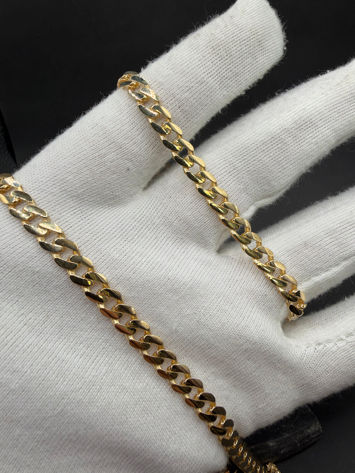 14K Gouden Ketting- en Armbandenset met Bloksluiting