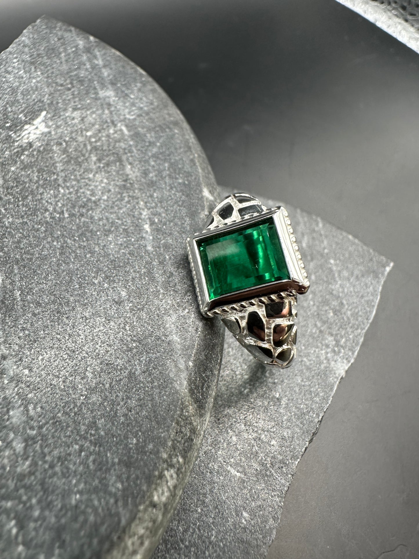 925 Zilveren Ring met Jade Steen