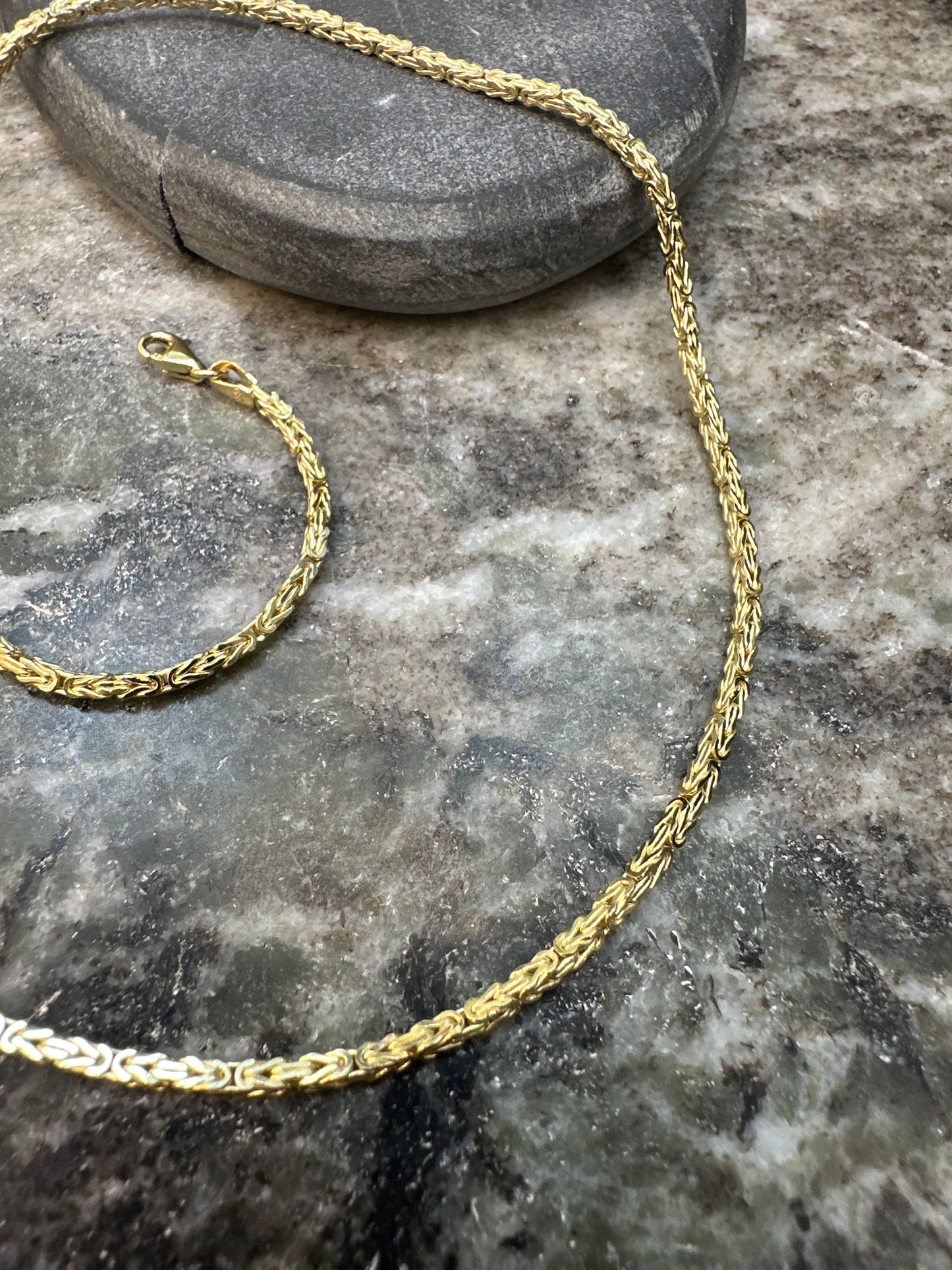 Prachtige 14K Gouden Byzantijnse Koningsketting| 2 mm | Subtiel & Elegant