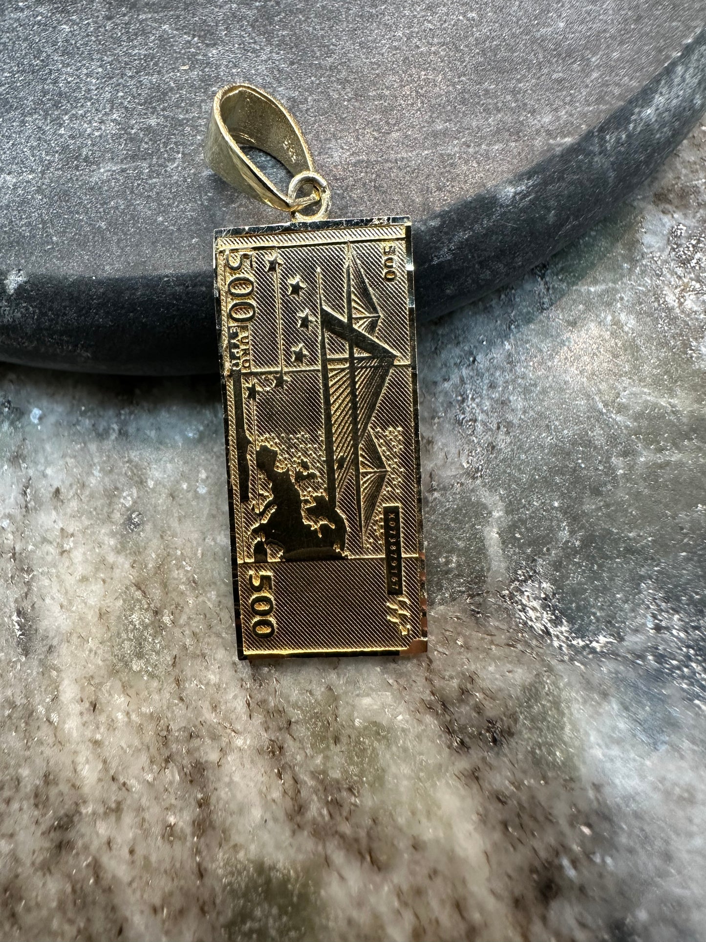 14K Gouden “€500 Biljet” Hanger
