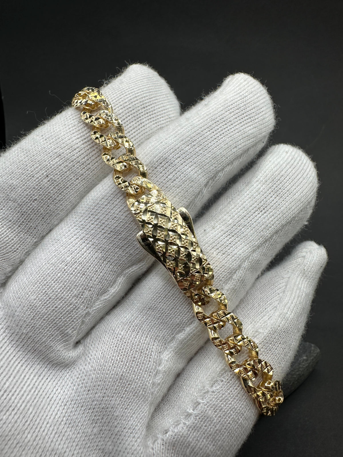 14K Gouden Diamond Cut Cubaanse Armband – 20 cm | 7,5 mm