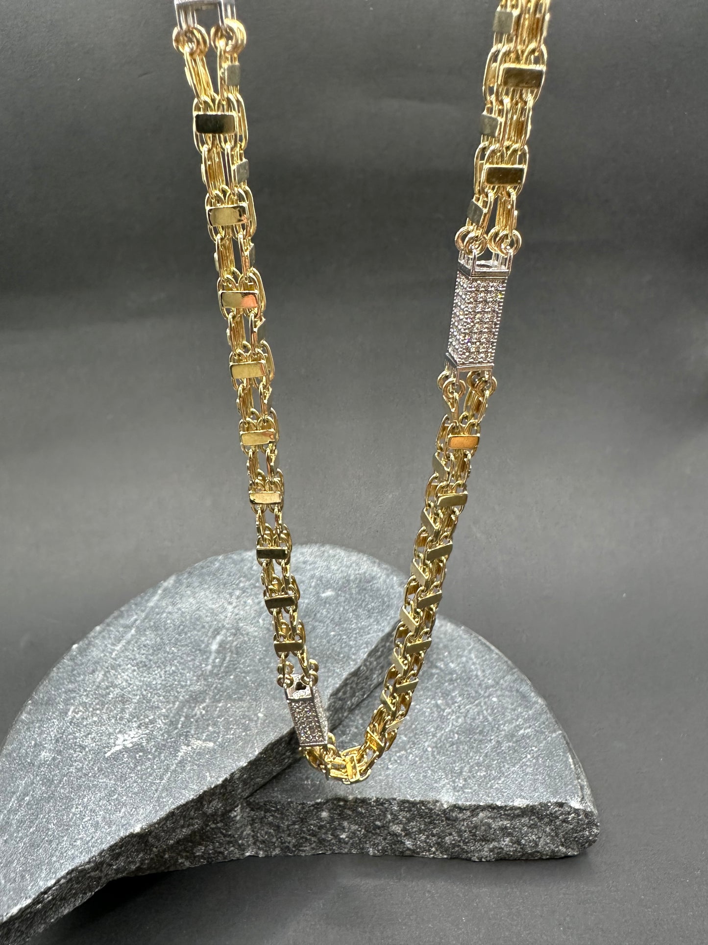14K Gouden Iced Magnum Ketting met Zirkonia – 70 cm