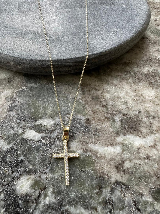 14k Gouden Ketting met Kruishanger